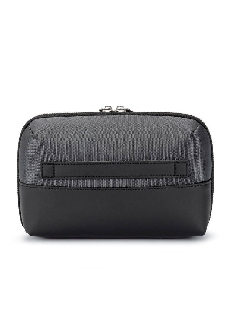 Alot small bag , elegant and durable , equipped with multiple pockets for daily use. Made of polyester and microfiber leather, with a 1-liter capacity. Also features a rear hand strap for easy carrying. - Image 3