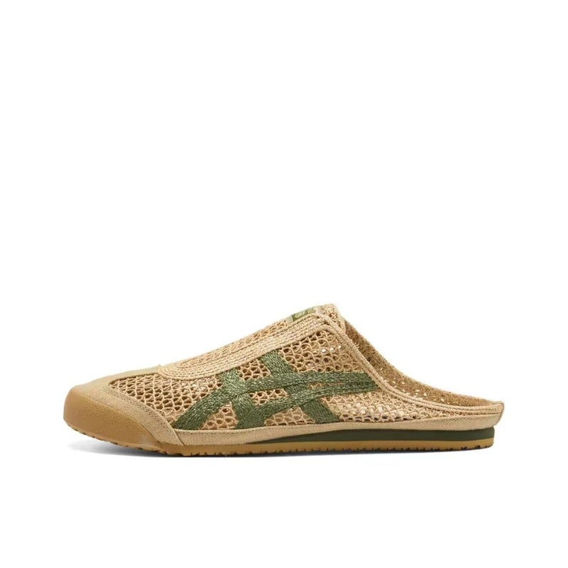 Onitsuka Tiger MEXICO 66 SABOT Brown Green Comfortable Lightweight Casual Slip-On Unisex Sandal Durable Everyday