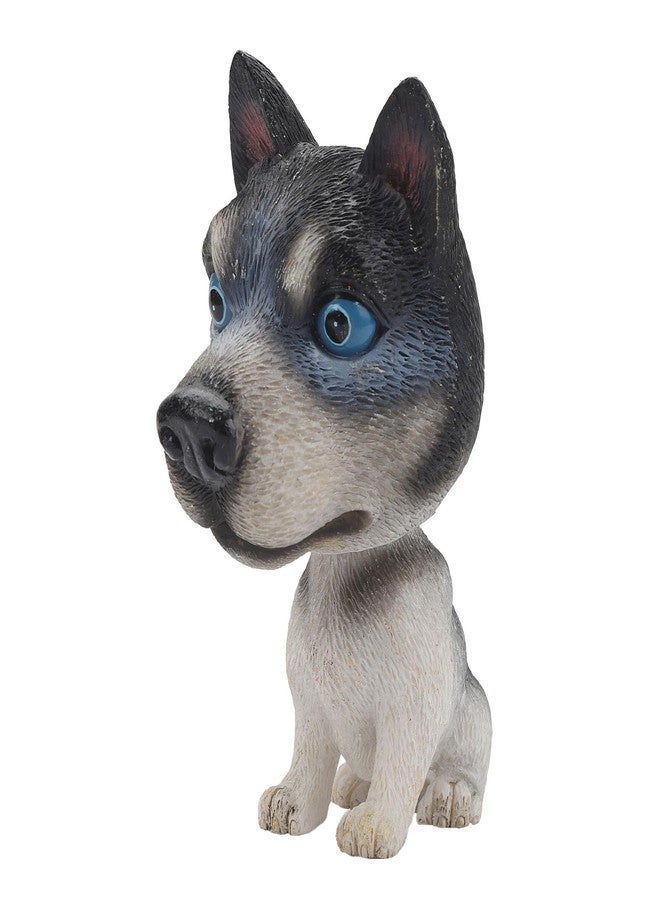 IBWell Resin Bobbing Head Dog Figurine Car Dashboard Decor,Bobblehead Puppy Play Figurines for Home Office Desk Decoration Ornaments (Siberian Husky-Squat) - Image 1