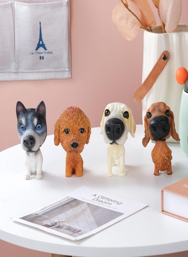 IBWell Resin Bobbing Head Dog Figurine Car Dashboard Decor,Bobblehead Puppy Play Figurines for Home Office Desk Decoration Ornaments (Siberian Husky-Squat) - Image 4