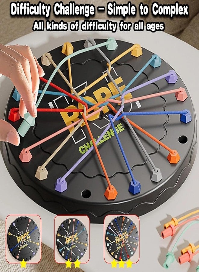 Puno Rope Challenge Untangling Puzzle Game for Kids, Strategy Board Game, Multicolour, Simple to Complex Difficulty Levels - Image 3