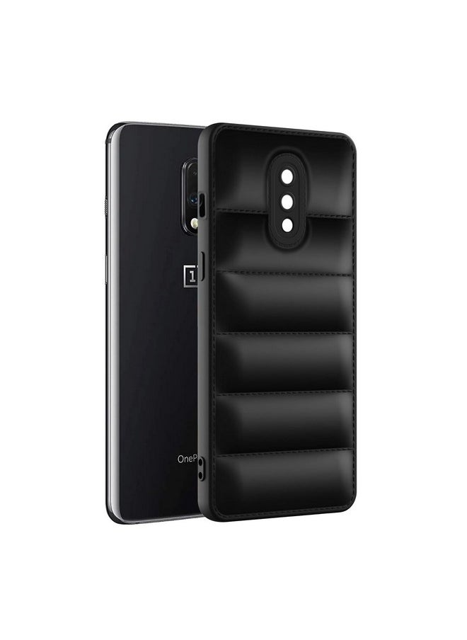 Plus - Plus Puffer Case Camera Protection Soft Back Cover for OnePlus 7 - Black - Image 1
