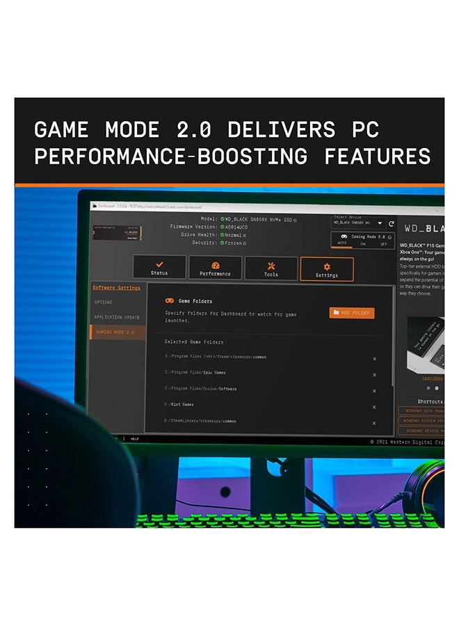 WD 2 TB BLACK SN850X NVMe PCIe 4.0 Gaming Internal SSD, Up to 7300 MB/s Sequential Read & 6600 MB/s Write Speeds, M.2 2280, 1.75 Million Hours MTTF, 12000TB Endurance | WDS200T2X0E 2 TB - Image 5