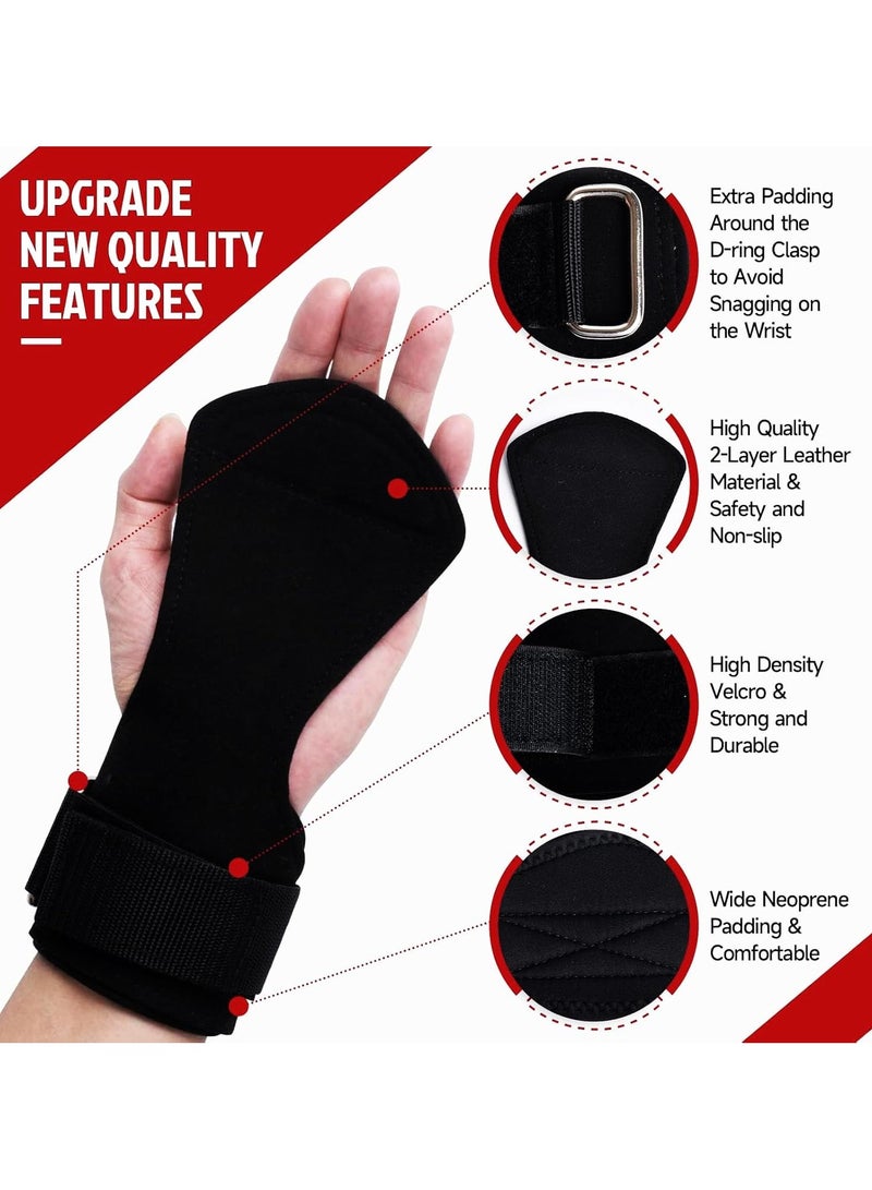 Cuken Premium Weight Lifting Wrist Hooks Straps for Maximum Grip Support - Deadlift Gloves and Grip Pads Alternative in Fitness Gym Power Training Like Pull Up Deadlifting & Shrugs For Women Men, Black - Image 3