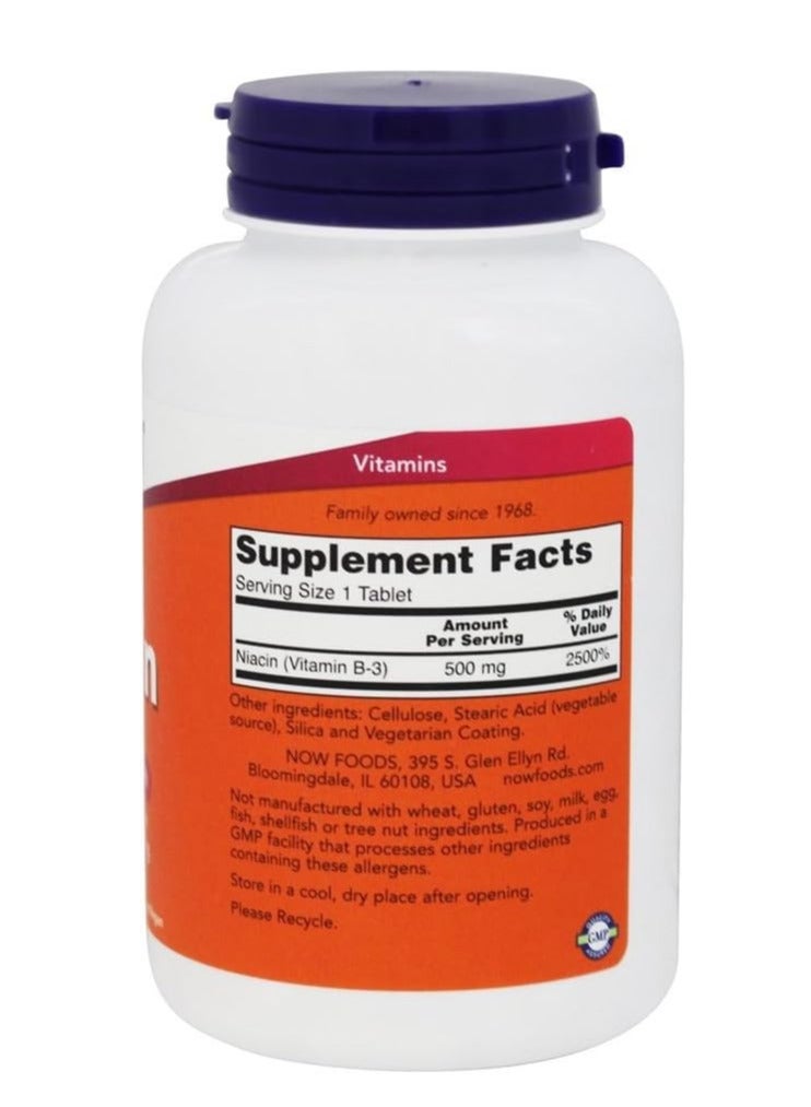 now Niacin Time Release Vegetarian 250 Tablets - 500mg - Image 2