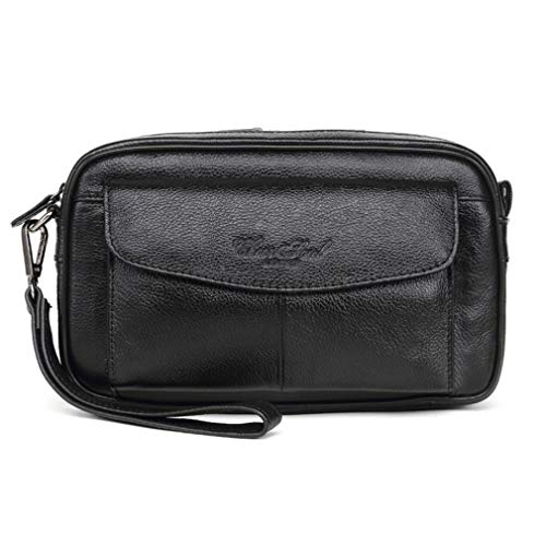 Hebetag Leather Long Wallet Cards Organizer Clutch Purse for Men Phone Holder Wrist Bag Coin Money Checkbook Passport Retro Handbag - Image 5