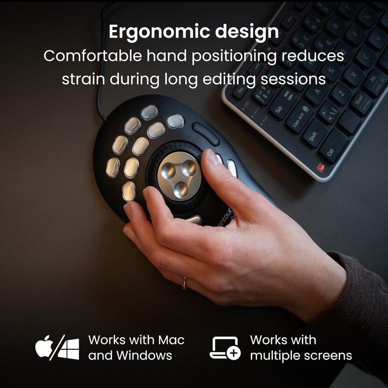 Contour Shuttle PRO v2 - Multimedia Controller with Jog Wheel & 15 Custom Programmable Buttons, Ideal for Video, Audio & Photo Editing, Mac & PC Compatible - Black - Image 5