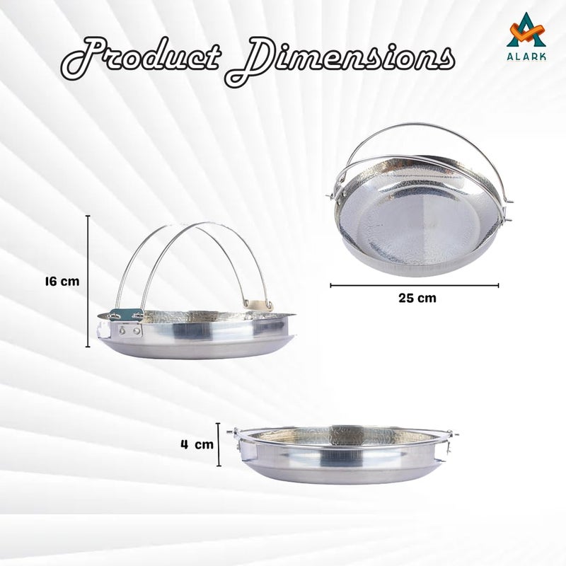 Alark قلاية ألارك 25 سم قاع عميق لطهي الطعام من الفولاذ المقاوم للصدأ بسمك ثقيل بسعة 2 لتر مع مقبض وأواني الطهي وصديقة لل induction غير لاصقة - Image 3