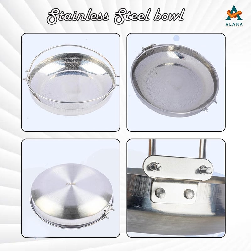 Alark قلاية ألارك 25 سم قاع عميق لطهي الطعام من الفولاذ المقاوم للصدأ بسمك ثقيل بسعة 2 لتر مع مقبض وأواني الطهي وصديقة لل induction غير لاصقة - Image 4