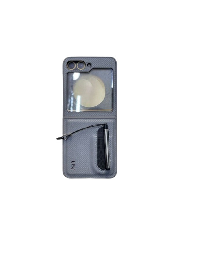 JSJM FOLD 6-JSJM BACK CASE CARBON WITH PEN + GLASS COVER CASE FOR SAMSUNG GALAXY FOLD 6 ( Design - 118 ) [Grey Color] - Image 2