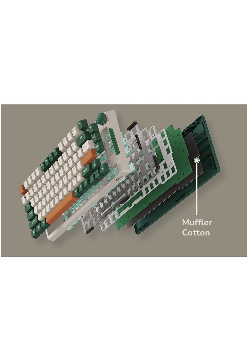 Royal Kludge - RK ROYAL KLUDGE H81 Wireless Mechanical Keyboard, Green 3 Mode Skycyan Switch - Image 1