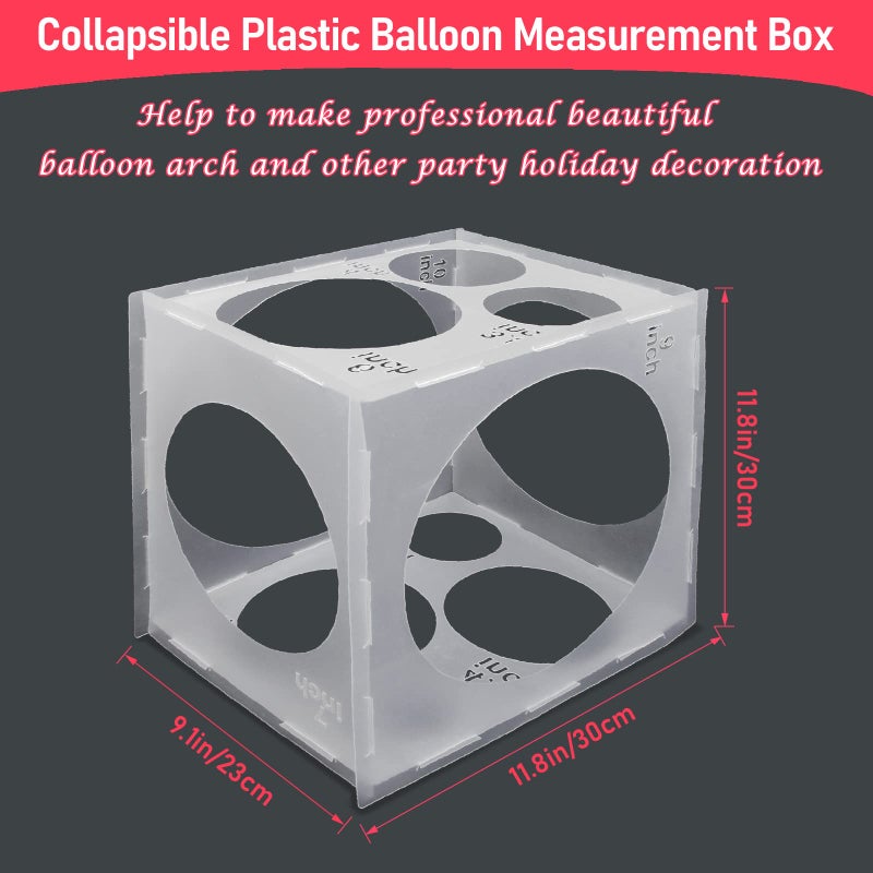 Catcan 11 Holes Balloon Sizer Cube Box, Catcan 2-10 Inch Collapsible Plastic Balloon Size Measurement Tool for Party Balloon Arches Columns Decoration - Image 2