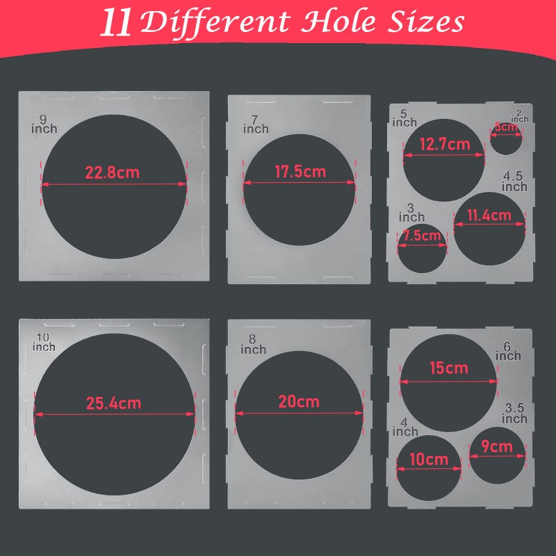 Catcan 11 Holes Balloon Sizer Cube Box, Catcan 2-10 Inch Collapsible Plastic Balloon Size Measurement Tool for Party Balloon Arches Columns Decoration - Image 3