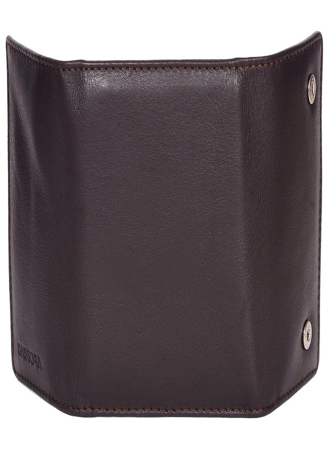 Sassora Genuine Leather Unisex 8 Keyholder Key Pouch (Brown) - Image 3
