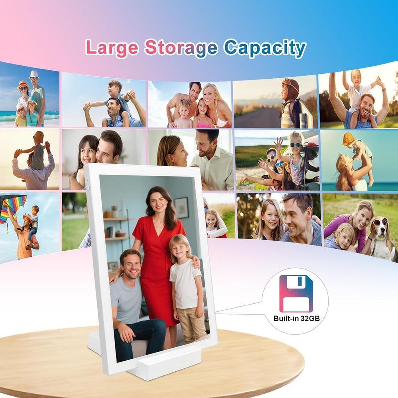 Akimart 10.1 Inch 32GB WiFi Digital Photo Frame with Battery, Digital Frame Rechargeable IPS LCD Touch Screen, Auto-Rotate Portrait and Landscape, Share Moments Instantly via Frameo App from Anywhere - Image 3