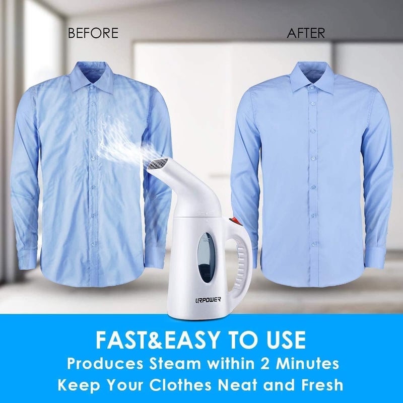 URPOWER Steamer for Clothes Steamer, Portable Handheld Garment Fabric Steamer Fast Heat-up Powerful Clothes Steamer with High Capacity for Home and Travel - Not for Abroad - Image 2