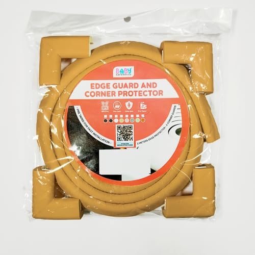 BabySafeHouse Pre-Taped Furniture Edge Guard and Corner Protector - 6.5ft Edge + 4 Corner Guards (Light Brown Color) for Baby Proofing & Child Safety - Image 5