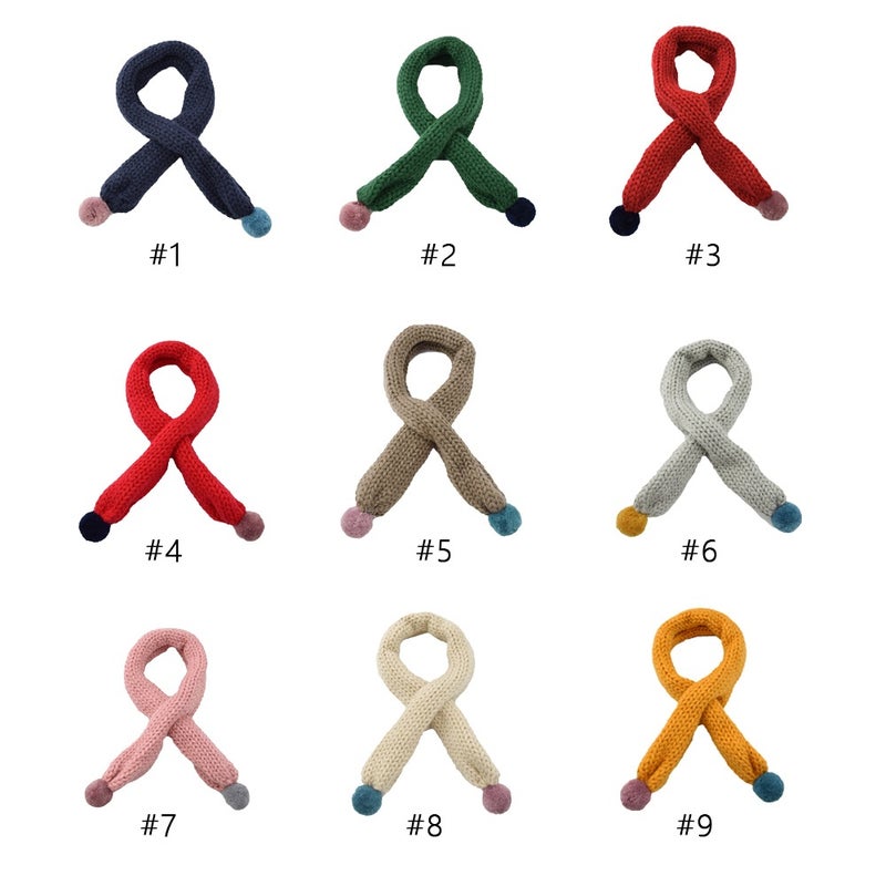 Winter Children'S Scarf Solid Color Knitted Wool Scarf Boys And Girls Warm All-Match Scarf Baby Scarf - Image 3