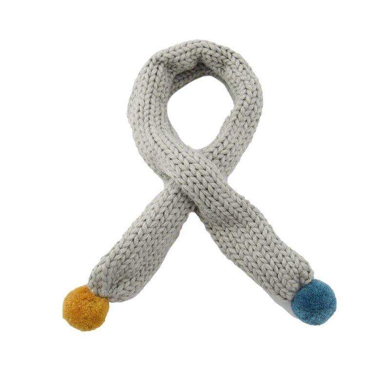 Winter Children'S Scarf Solid Color Knitted Wool Scarf Boys And Girls Warm All-Match Scarf Baby Scarf - Image 1