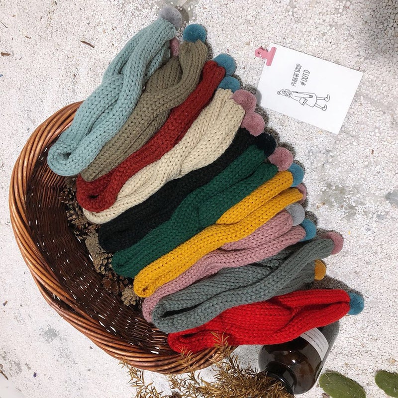Winter Children'S Scarf Solid Color Knitted Wool Scarf Boys And Girls Warm All-Match Scarf Baby Scarf - Image 2
