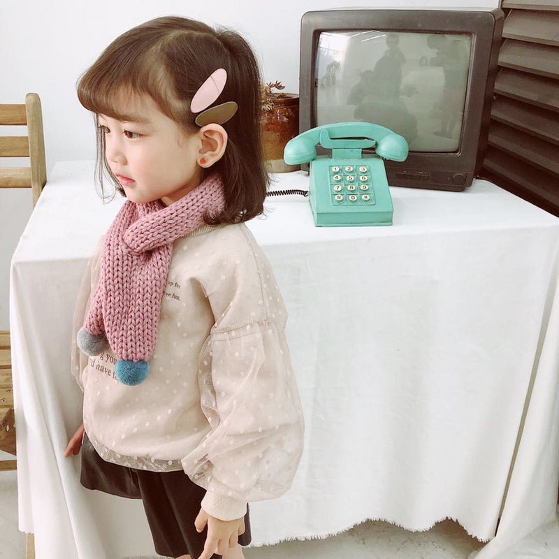 Winter Children'S Scarf Solid Color Knitted Wool Scarf Boys And Girls Warm All-Match Scarf Baby Scarf - Image 5