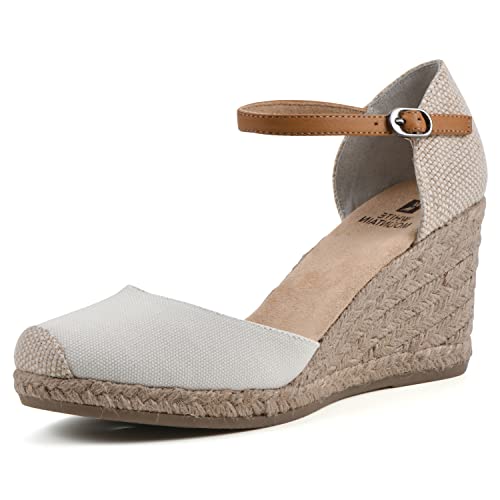 WHITE MOUNTAIN Women's Mamba Espadrille Wedge Sandal, Natural/Fabric, 8.5 M - Image 1