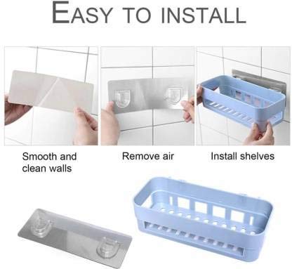Raiyaraj Multipurpose Plastic Bathroom Kitchen Office Organizer Rack Bathroom Kitchen Caddy Soap Holder4Pcs Set Plastic Wall Shelf Number of Shelves 4 Multicolor - Image 3