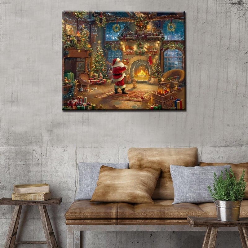 Tucocoo Happy Christmas Paint by Number for Adults Canvas Christmas Celebration Party Painting Kit Include Acrylic PaintsPaintbrushChristmas Gnome Art Home Wall Decor16x20inch No Frame - Image 3