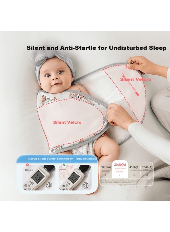 Ouyun Newborn Anti-startle Swaddle Blanket Baby Thin Cotton Bamboo Cotton Gauze Wrap Baby Floral Bird 80cm - Image 3