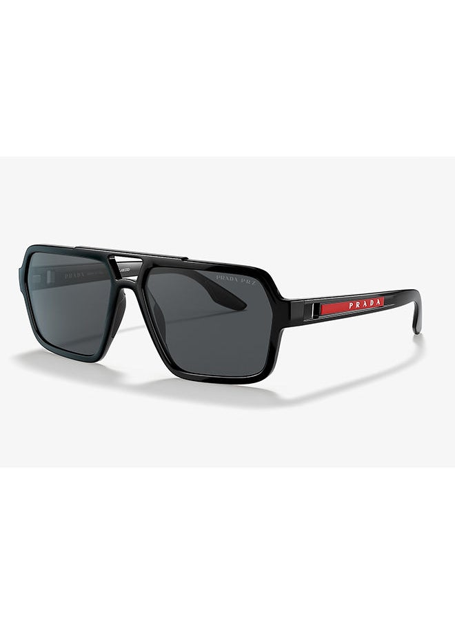 Prada Linea Rossa - Men's Rectangular Shape Sunglasses - SPS01X 1AB-02G 59 - Lens Size: 59 Mm - Image 1