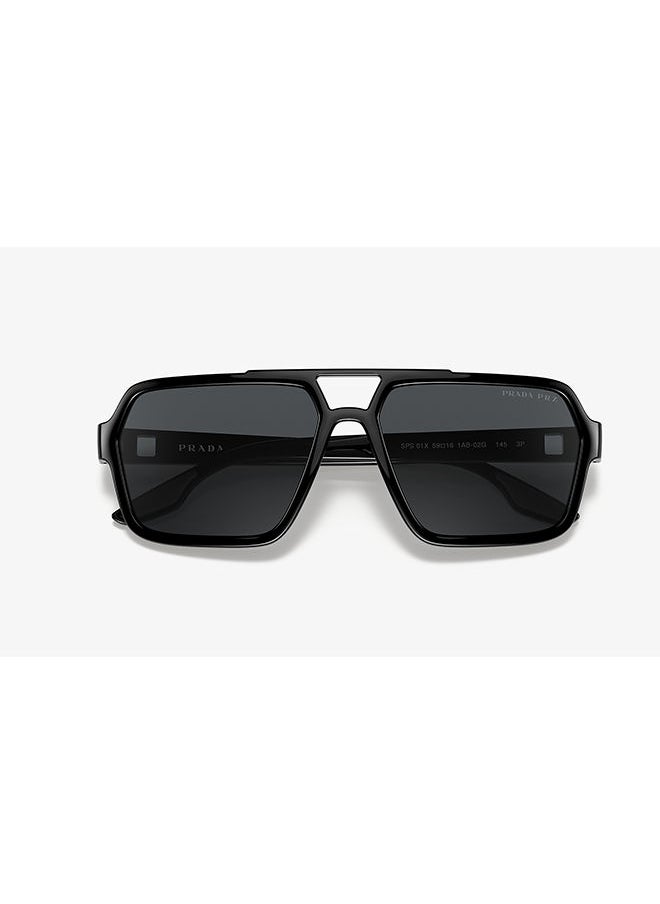 Prada Linea Rossa - Men's Rectangular Shape Sunglasses - SPS01X 1AB-02G 59 - Lens Size: 59 Mm - Image 1