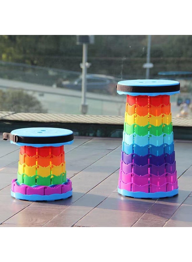 ECVV كرسي قابل للطي قابل للتعديل من البلاستيك خفيف الوزن ومضغوط ومقعد قابل للسحب للتخييم والنزهات والصيد والمشي والسفر - Image 2