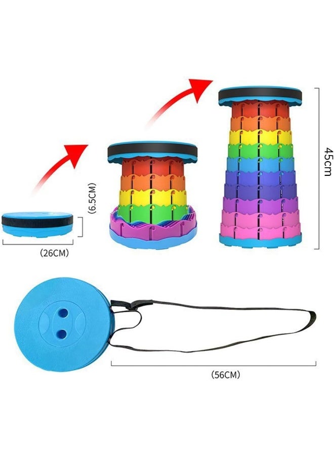 ECVV كرسي قابل للطي قابل للتعديل من البلاستيك خفيف الوزن ومضغوط ومقعد قابل للسحب للتخييم والنزهات والصيد والمشي والسفر - Image 3