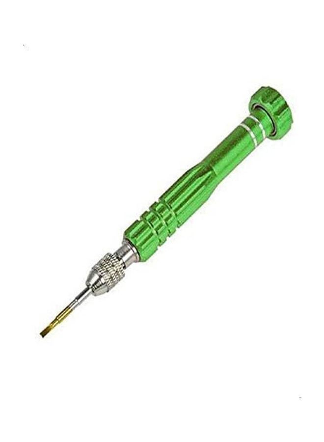 مفك براغي صغير مزود بـ 5 رؤوس للهواتف المحمولة والأجهزة الإلكترونية أخضر