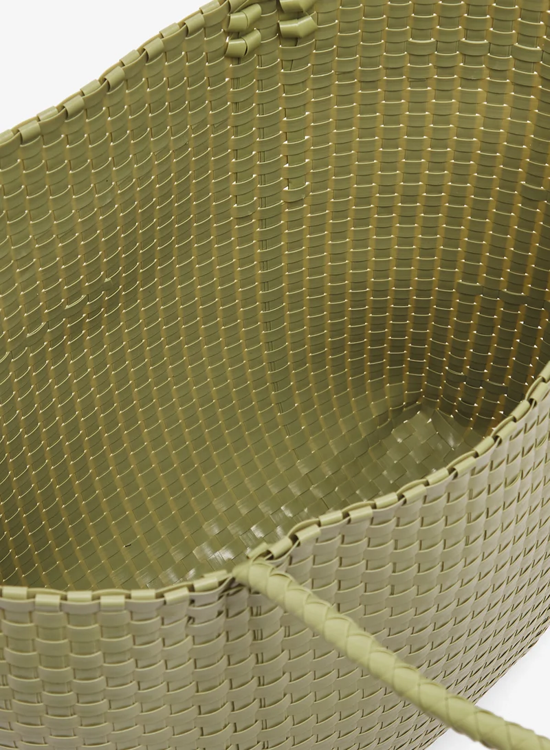 ELLA Green Woven Texture Handle Tote for Women | Best Price UAE