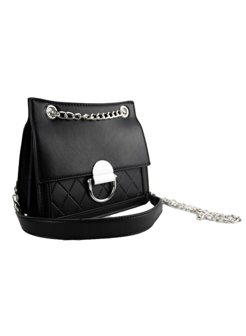 حقائب يد بحزام على شكل سلسلة ومغلفة عبر الجسم للنساء حقائب نسائية عصرية عتيقة حقيبة سوداء غير رسمية - Image 3