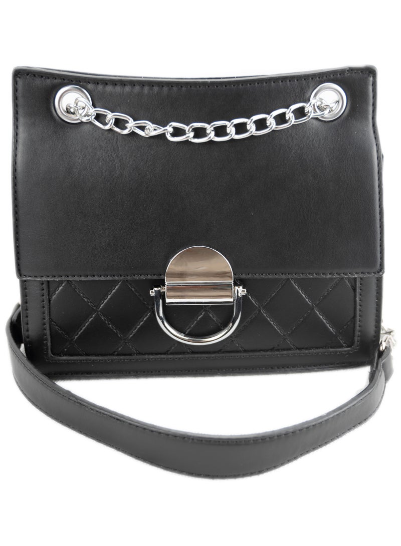 حقائب يد بحزام على شكل سلسلة ومغلفة عبر الجسم للنساء حقائب نسائية عصرية عتيقة حقيبة سوداء غير رسمية - Image 1