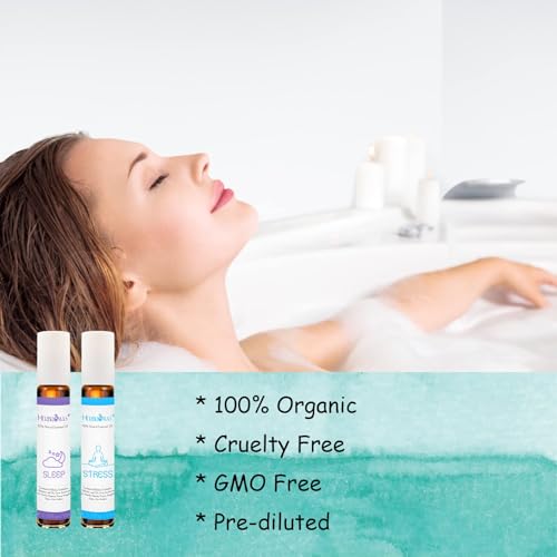 HERBROMAS Aromatherapy Oils Roller Set, Natural Pre-diluted Essential Oils Roll On with Glass Rollerball, Relaxation Gift for Women & Men, Christmas Gift, Pack 4 x 0.33fl.oz - Image 4
