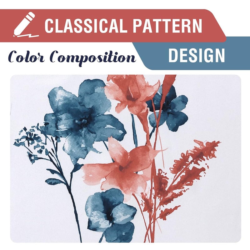 BFAM Floral Print 100% Blackout Curtain with Black Linning at Back, Floral Print Curtains for Living Room/Bedroom Thermal Insulated Energey Saving Blossom Curtain, Pack of 1 Curtain - Image 4