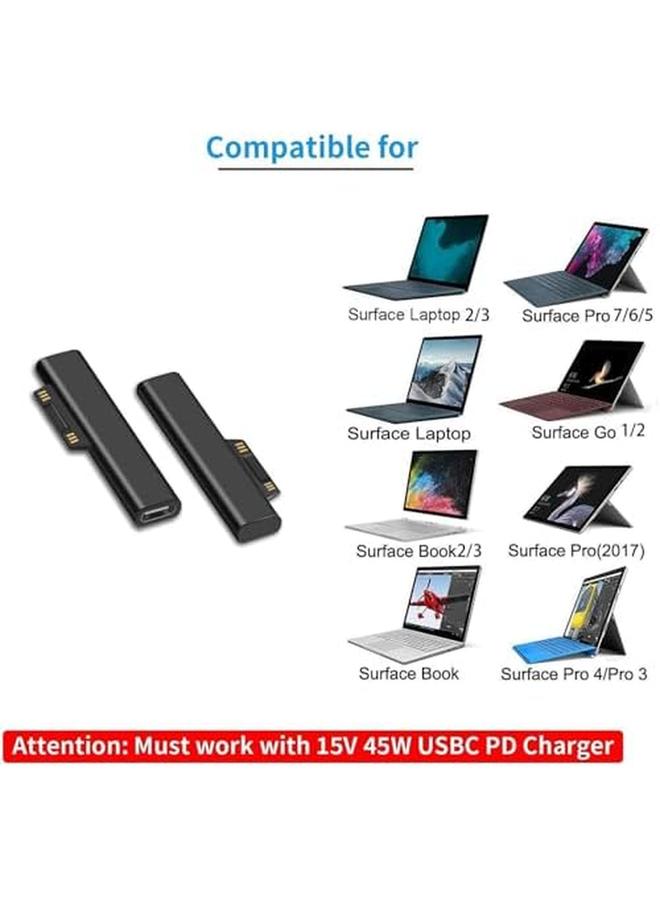 إيروريكس قطعتان من موصل الشحن المغناطيسي Surface Connect To USB C يعمل مع Microsoft Surface Pro 7 6 5 4 3 Go 1 2 Surface Laptop 4 3 2 1 - Image 2