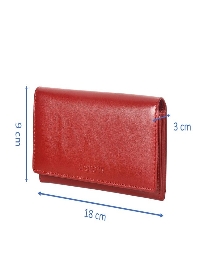 Sassora Genuine Leather Red RFID Protected Purse (5 Card Holders) - Image 5