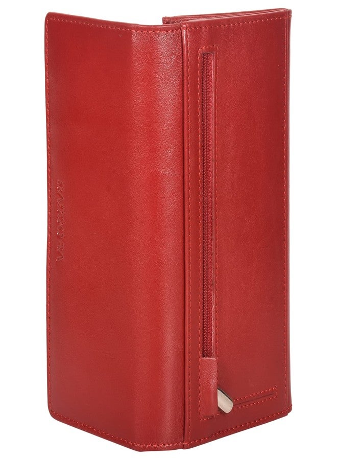 Sassora Genuine Leather Red RFID Protected Purse (5 Card Holders) - Image 2