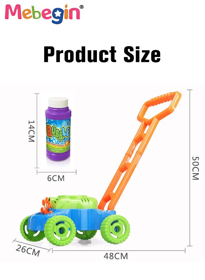 MEBEGIN - Kids Bubble Blower Maker Machine with Mower Body, Bubble Lawn Mower Set with a Bottle of Bubble Solutions, Creative Bubble Toys, Outdoor Toys, Ideal Gift for Kids Aged 3+, 3 AA Batteries Required(Not Included) - Image 1