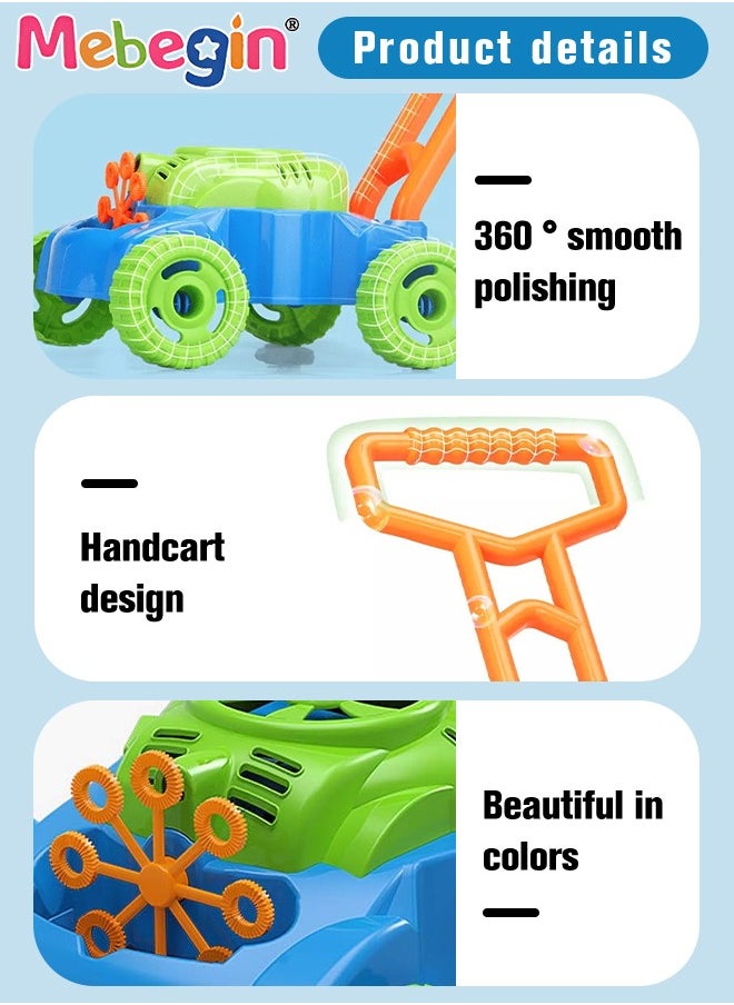 MEBEGIN - Kids Bubble Blower Maker Machine with Mower Body, Bubble Lawn Mower Set with a Bottle of Bubble Solutions, Creative Bubble Toys, Outdoor Toys, Ideal Gift for Kids Aged 3+, 3 AA Batteries Required(Not Included) - Image 1