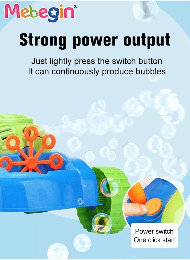 MEBEGIN - Kids Bubble Blower Maker Machine with Mower Body, Bubble Lawn Mower Set with a Bottle of Bubble Solutions, Creative Bubble Toys, Outdoor Toys, Ideal Gift for Kids Aged 3+, 3 AA Batteries Required(Not Included) - Image 1
