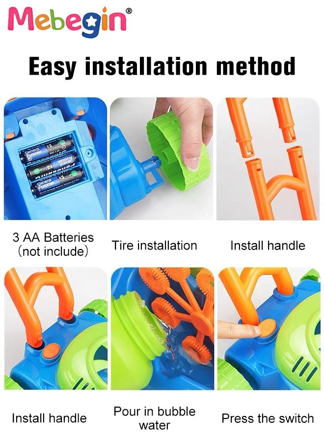 MEBEGIN - Kids Bubble Blower Maker Machine with Mower Body, Bubble Lawn Mower Set with a Bottle of Bubble Solutions, Creative Bubble Toys, Outdoor Toys, Ideal Gift for Kids Aged 3+, 3 AA Batteries Required(Not Included) - Image 1