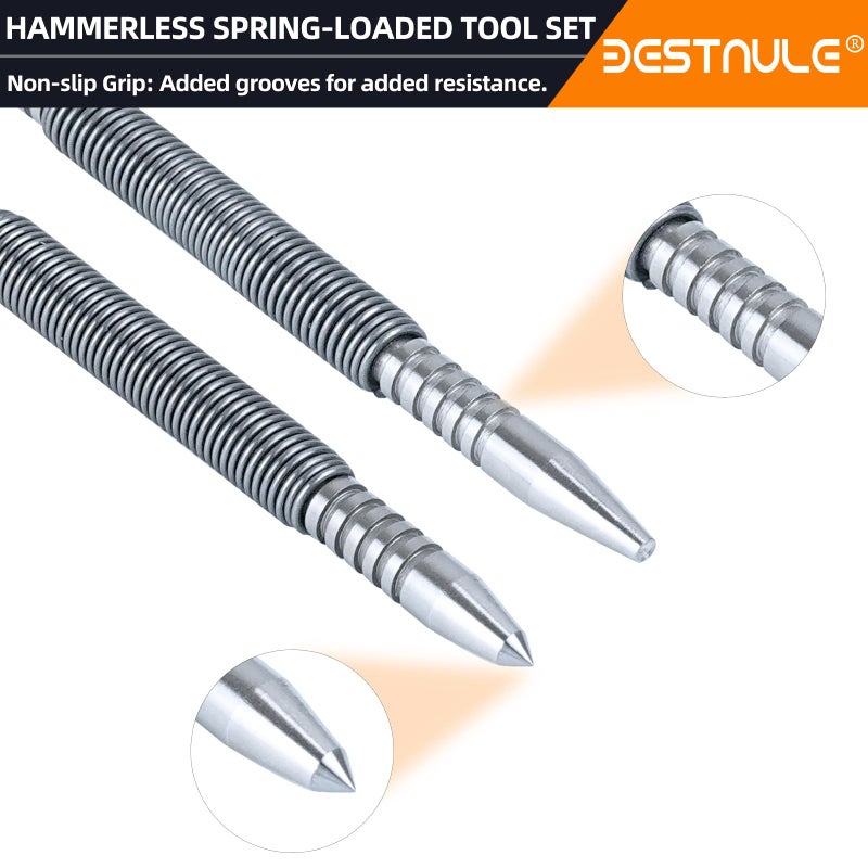 BESTNULE 4-Piece Nail Setter Dual Head Nail Set & Dual Head Center Punch & Hammerless Cold Chisel & Hinge Pin Remover Punch Set, Nail Setter Features 1/8-in, 3/32-in, 3/16-in, 1/16-in, 5/16-in, 1/8-in - Image 4
