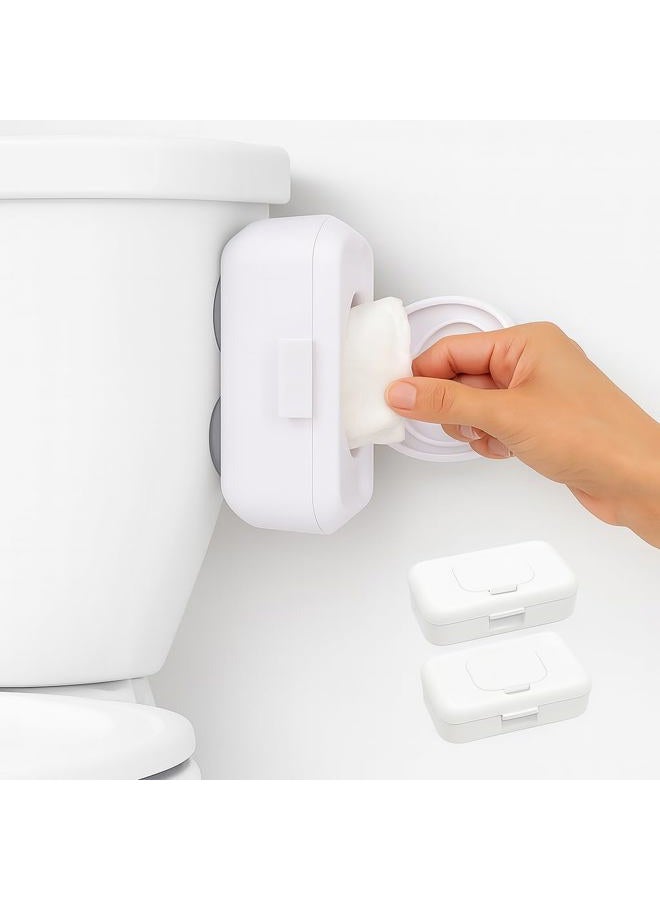 Loo 2-Pack Loo Discreet Flushable Wipes Dispenser with No-Drill Suction Mount - Hygienic Stylish Wet Wipe Holder for Bathroom & Toilet, Reusable Refillable Container - Image 1