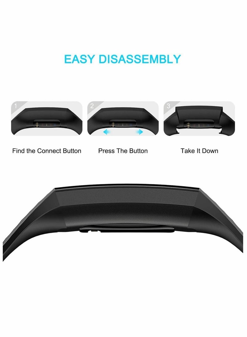 Captaintech Replacement Bands Compatible with Fitbit Charge 4/3, 3 Pcs Silicone Fitness Sport Wristbands - Image 5