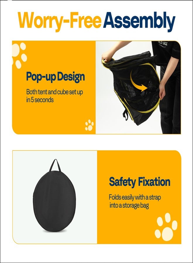 VIVOHOME Outdoor Cat Enclosures 2-in-1, Portable Catio w/Cat Tent, Circle Playpen Tunnel, for Kitty and Small Animals,w/Storage Bag Removable Bottom - Image 5